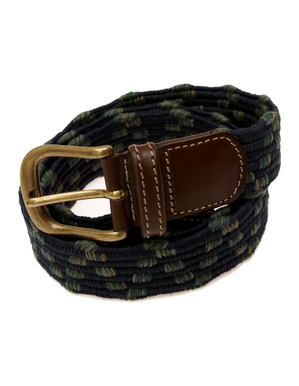 Cinturón trenzado cuerda bicolor Azul/verde