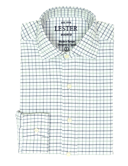 Camisa sport oxford cuadro bicolor Azul/verde