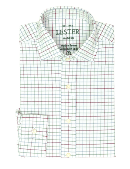 Camisa sport oxford cuadro bicolor Verde/burdeos