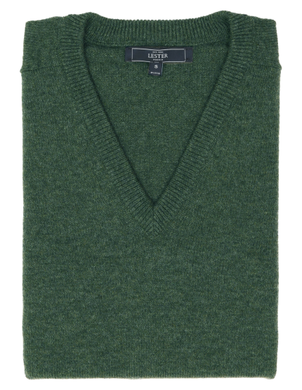 Jersey lana pico Verde oscuro