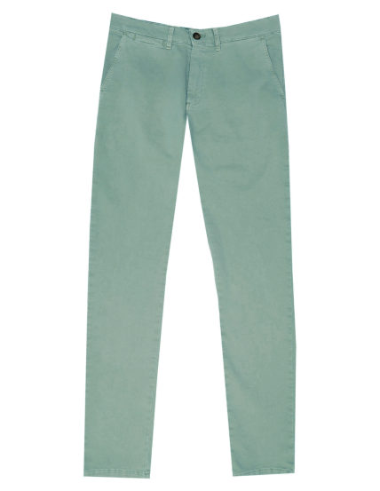 Pantalón chino gabardina lavado Verde