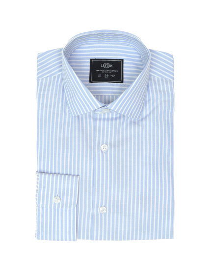 Camisa vestir oxford raya ancha Azul