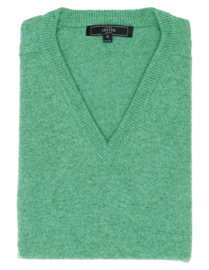 Jersey lana pico Verde medio