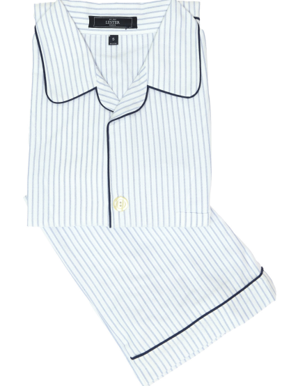 Pijama largo oxford raya Azul