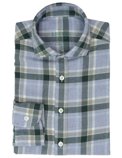 Camisa sport tartan bicolor Azul/verde