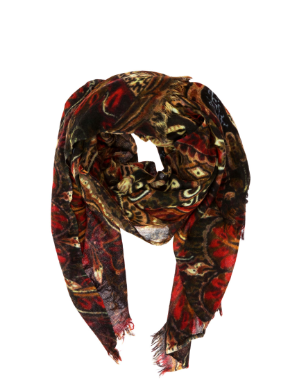 Chal lana lavado paisley Negro