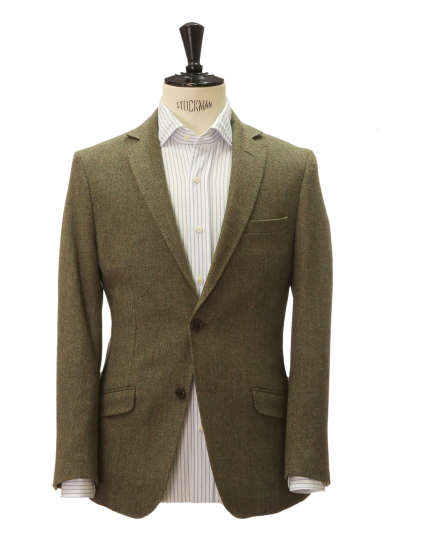 Chaqueta tweed espiga Verde