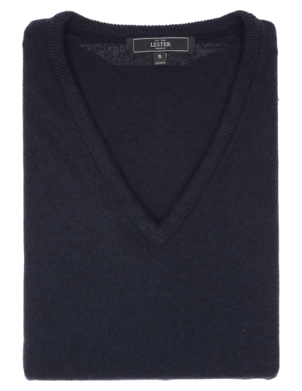 Jersey cashmere pico Azul marino