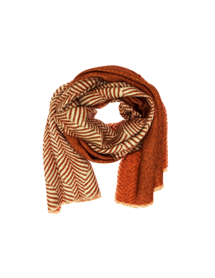 Foulard lana espiga bicolor Burdeos burdeos