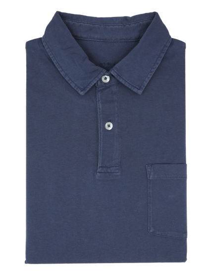 Polo jersey lavado Azul oscuro