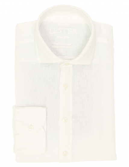 Camisa lino lisa lavada Blanco